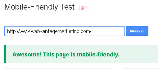 Search Engine Optimization Mobile Friendly Website Test Results